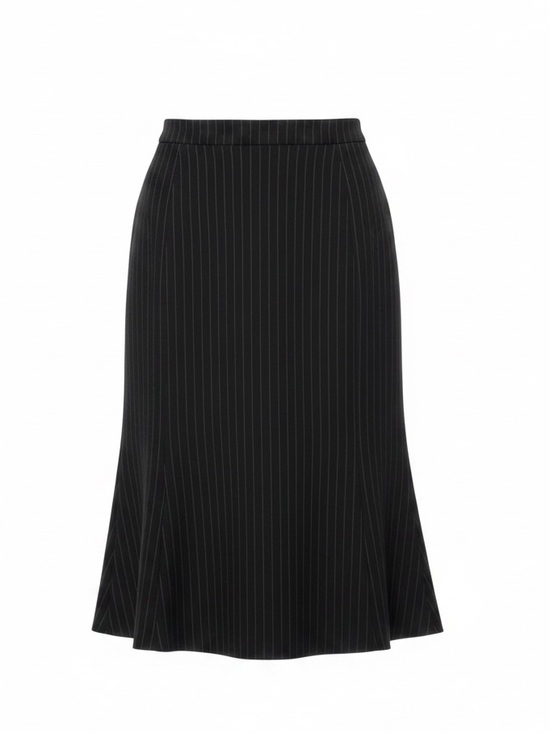Doncaster Collection Dresses & Skirts - Doncaster Collection Classic Black Pinstripe Midi Skirt Flared Hem, 10